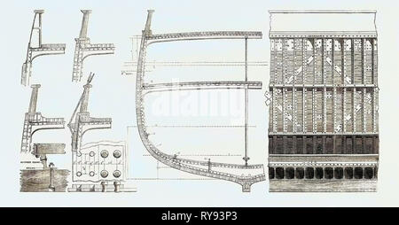 Disegni per un sistema di costruzione navale composito consigliato da Lloyd's UK 1867 Foto Stock