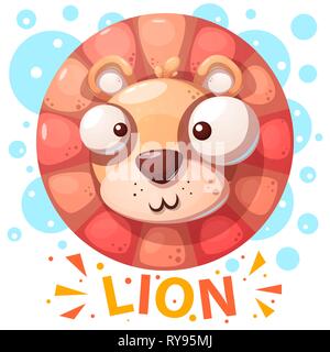 Carino il carattere di lion - cartoon illustrazione Illustrazione Vettoriale