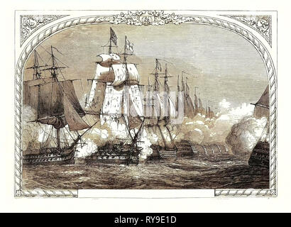 Battaglia di Trafalgar, (Nelson), Ottobre 21st, 1805, Capo Trafalgar nel sud-ovest della Spagna Foto Stock