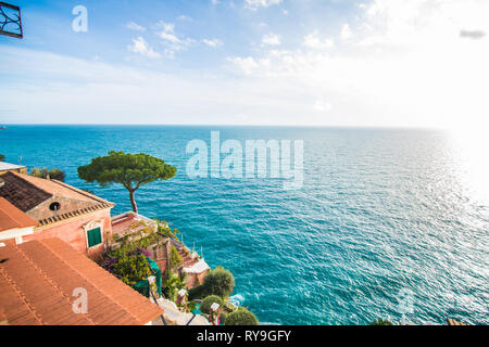 Bellissima vista panoramica su Positano, Italia Foto Stock
