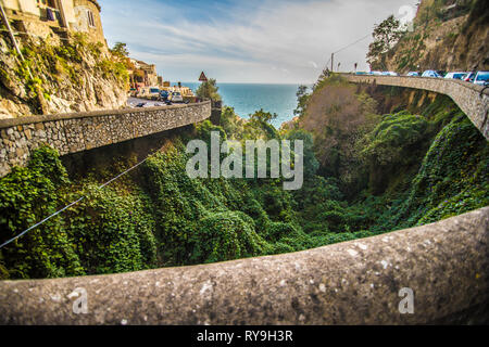 Bellissima vista panoramica su Positano, Italia Foto Stock