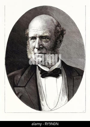 Thomas Hughes, Q.C. 1822 - 1896, avvocato inglese e l'autore. Incisione 1880 1881 Foto Stock