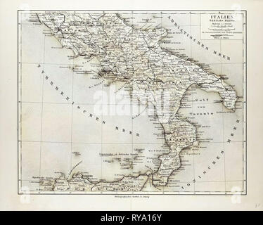 Mappa di Sud Italia 1899 Foto Stock
