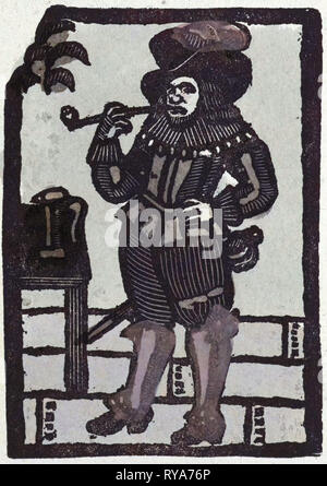 Illustrazione della lingua inglese racconti di racconti popolari e di ballate. Un uomo di fumare un tubo Foto Stock