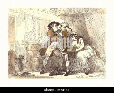 Thomas Rowlandson, britannico, 1756 1827, a Cully saccheggiato, probabilmente 1784 1785, lato attacco colorati Foto Stock