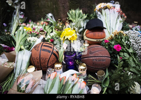 Danimarca Copenhagen - Febbraio 16, 2015. Il defunto 37-anno-vecchio uomo Dan Uzan era un giocatore di basket in Hørsholm 79's e ha svolto nel migliore danese campionato di pallacanestro. (Photo credit: Kenneth Nguyen - Gonzales foto). Foto Stock