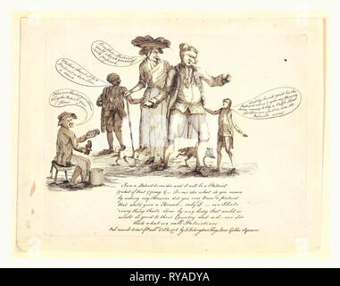 Io sono un patriota D- Me Sir e sarò un patriota ..., [Londra], 1776 Ottobre, Charles James Fox, un inglese un patriota, stando in piedi in mezzo a un gruppo che comprende un piccolo bambino, una vecchia donna, Slave ed un Shoeshiner. Questo cartone animato è un evidente attentato alla British opposizione a George III e la guerra contro le colonie americane Foto Stock