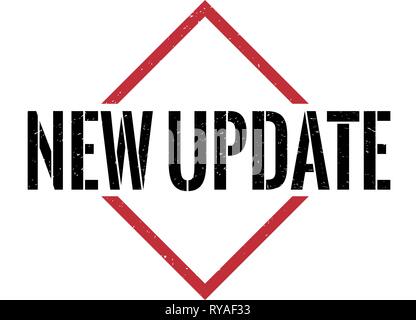 Nuovo aggiornamento red triangolo nero grungy timbro di gomma Illustrazione Vettoriale