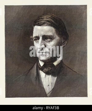 Ralph Waldo Emerson, nato il 25 maggio 1803, morì il 27 aprile 1882 Foto Stock