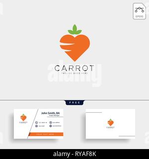 Amore carota modello logo illustrazione vettoriale icona elemento isolato - vettore Illustrazione Vettoriale