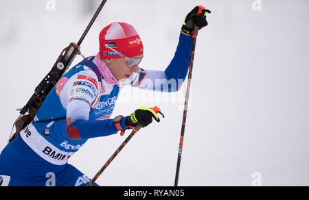 12 marzo 2019, Svezia, Östersund: Biathlon: World Championship, singolo 15 km, le donne. Anastasiya Kuzmina dalla Slovacchia in azione. Foto: Sven Hoppe/dpa Foto Stock