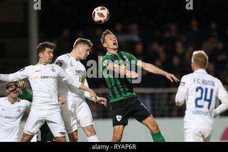 Muenster, Deutschland. Xii Mar, 2019. firo: 12.03.2019, calcio, 2018/2019, 3.Bundesliga SC Preussen, la Prussia Muenster Munster - Hansa Rostock 0 : 1 duelli, Ole Kittner | Utilizzo di credito in tutto il mondo: dpa/Alamy Live News Foto Stock