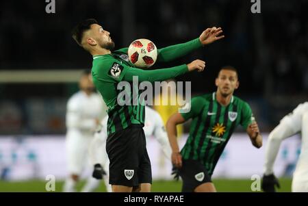 Muenster, Deutschland. Xii Mar, 2019. firo: 12.03.2019, calcio, 2018/2019, 3.Bundesliga SC Preussen, la Prussia Muenster Munster - Hansa Rostock 0: 1 singola azione, Rufat Dadashov | Utilizzo di credito in tutto il mondo: dpa/Alamy Live News Foto Stock