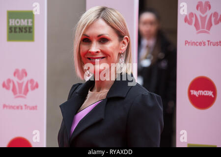 Londra, Regno Unito. 13 Mar, 2019. Jenni Falconer arriva al London Palladium di frequentare l'annuale Prince's Trust Awards per essere presentata da Sua Altezza Reale il Principe di Galles, Presidente del Prince's Trust. Il Prince's Trust e TKMaxx & Homesense Awards riconosce i giovani che hanno saputo contro ogni probabilità, migliorato le loro possibilità nella vita e ha avuto un impatto positivo sulla loro comunità locale. Credito: Mark Kerrison/Alamy Live News Foto Stock