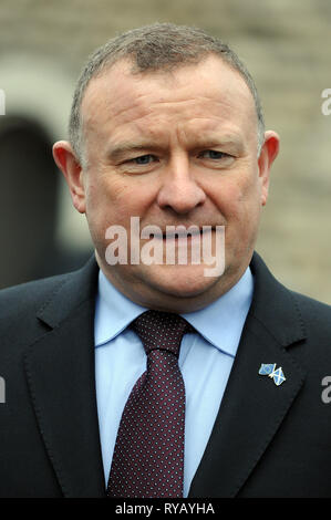 Londra, Regno Unito. 13 Mar, 2019. Drew Hendry MP. I politici su College Green Case del Parlamento primavera seguente bilancio. Credito: JOHNNY ARMSTEAD/Alamy Live News Foto Stock