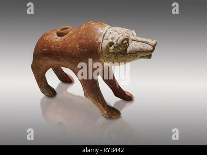 Età del Bronzo anatolica terra cotta wolf rituale a forma di nave - XIX al XVII secolo a.c. - Kültepe Kanesh - Museo della Civiltà anatolica, Ankara, Tur Foto Stock