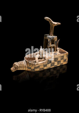 Commerciante assiro Colony Età del Bronzo sandalo in cotto sagomato vessed rituale. Questo culto pot barca è conformato con una testa di animale nella parte anteriore. All'interno del ve Foto Stock