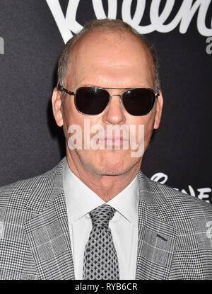 HOLLYWOOD, CA - MARZO 11: Michael Keaton assiste la premiere del Disney's 'Dumbone' a El Capitan theater su Marzo 11, 2019 a Los Angeles, California. Foto Stock