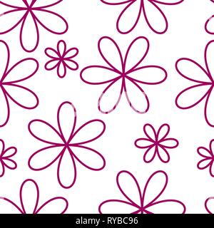 Fiore modello senza cuciture colore rosa. Illustrazione Vettoriale Illustrazione Vettoriale