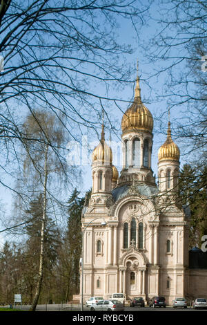 BRD, Assia, Wiesbaden, die Russische Kirche ist die Grabkirche der Grossfürstin Elisabeth Michailovna und ihrem tipo Foto Stock