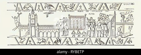 Incidenti copiati dall'Arazzo di Bayeux Foto Stock