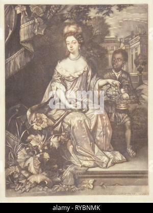 Ritratto della Regina Maria II Stuart, Pieter Schenk (MI), 1670 - 1713 Foto Stock