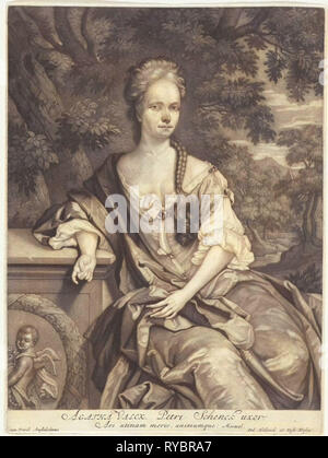 Ritratto di Agatha Valck, Pieter Schenk (MI), 1690 - 1713 Foto Stock
