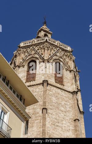 VALENCIA, Spagna - 25 febbraio : El Micalet la torre della cattedrale di Valencia Spagna il 25 febbraio 2019 Foto Stock