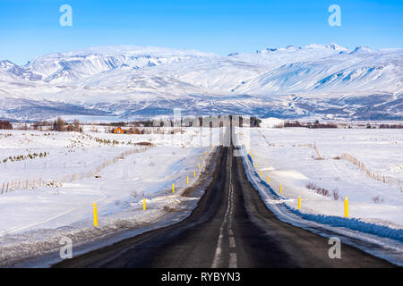 Lungo la strada in Islanda Foto Stock