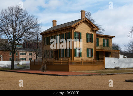 Springfield, Illinois, Stati Uniti d'America - Marzo 10th, 2019. Abraham Lincoln home su una bella mattina di primavera. Foto Stock