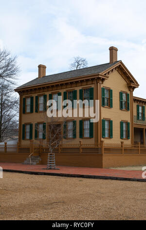 Springfield, Illinois, Stati Uniti d'America - Marzo 10th, 2019. Abraham Lincoln home su una bella mattina di primavera. Foto Stock