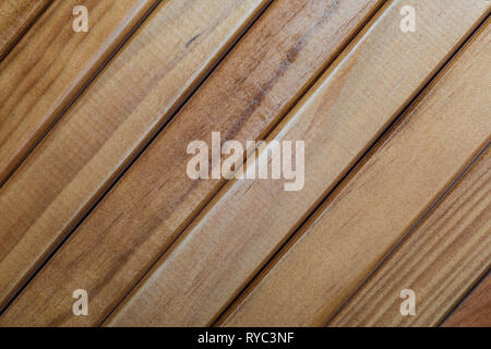 La texture di legno naturale stecche (verniciato). Senso diagonale. Foto Stock