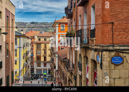 Calle de La Cantera, San Francisco Neighborhood, Bilbao, Biscaglia, Paese Basco, Euskadi, Euskal Herria, Spagna, Europa Foto Stock