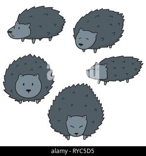 Set di vettore di istrice Illustrazione Vettoriale