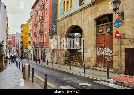 Bilbao la Vieja, Bilbao, Biscaglia, Paese Basco, Euskadi, Spagna, Europa Foto Stock