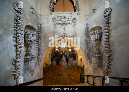 Il Sedlec ossario di osso o di chiesa a Kutná Hora, Praga, Repubblica Ceca Foto Stock