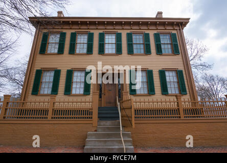 Springfield, Illinois, Stati Uniti d'America - Marzo 10th, 2019. Abraham Lincoln home su una bella mattina di primavera. Foto Stock