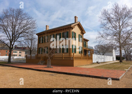 Springfield, Illinois, Stati Uniti d'America - Marzo 10th, 2019. Abraham Lincoln home su una bella mattina di primavera. Foto Stock