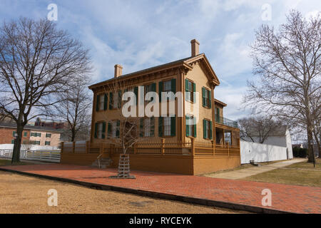 Springfield, Illinois, Stati Uniti d'America - Marzo 10th, 2019. Abraham Lincoln home su una bella mattina di primavera. Foto Stock