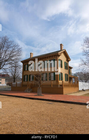 Springfield, Illinois, Stati Uniti d'America - Marzo 10th, 2019. Abraham Lincoln home su una bella mattina di primavera. Foto Stock