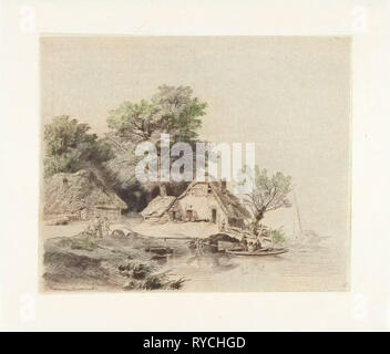 Agriturismo waterfront, Remigius Adrianus Haanen, c. 1827 - 1879 Foto Stock