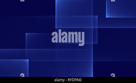 Abstract quadrato e rettangolo illustrazione forme lo sfondo è blu Foto Stock