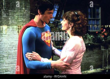 CHRISTOPHER REEVE, MARGOT KIDDER, SUPERMAN IV: LA RICERCA DELLA PACE, 1987 Foto Stock