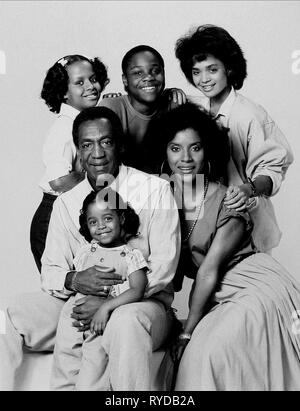 KESHIA KNIGHT PULLIAM, Bill Cosby, PHYLICIA RASHAD,TEMPESTT BLEDSOE, Malcolm-Jamal Warner, LISA BONET, IL COSBY SHOW, 1984 Foto Stock