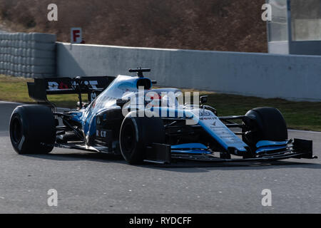 Circuito DE CATALUNYA, MONTMELO, Spagna - Febbraio 26th, 2019 - George Russel di Gran Bretagna (63) Williams Racing sulla via Test F1. Foto Stock