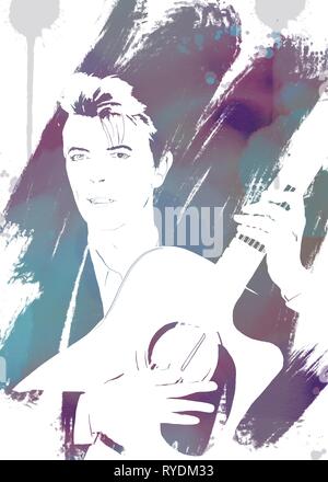 David Bowie illustrazione Foto Stock