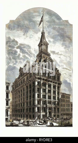 La Western Union Telegraph Building, New York, è stato completato nel 1875. Stati Uniti d'America Foto Stock