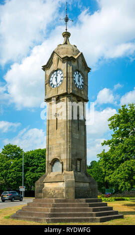 Il ponte di Clock Tower (chiamato anche Bayne Clock Tower) presso la dogana rotonda, Stirling, Stirlingshire, Scotland, Regno Unito Foto Stock