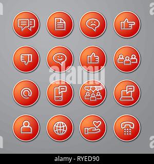 Illustrazione dei social media e la rete icone e pulsanti impostati Illustrazione Vettoriale