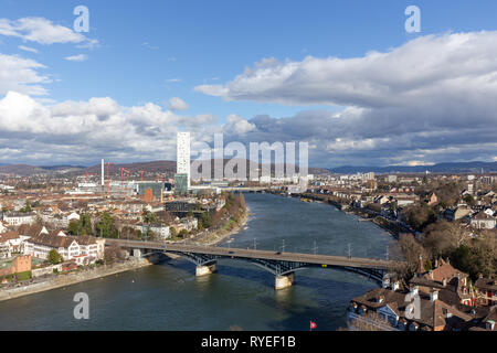 Vista dalla parte superiore di Basilea Minster Foto Stock